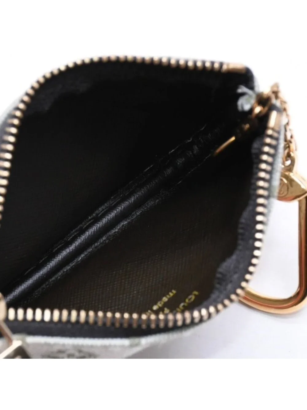 Louis Vuitton Monogram Mini Pochette Cles Coin Purse Canvas Gold Green